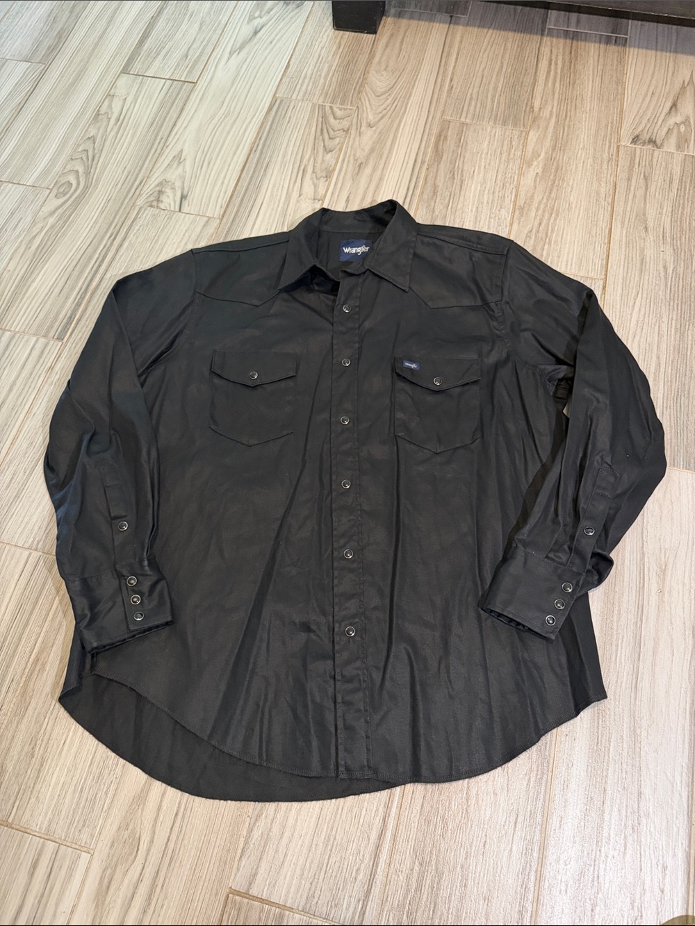 Wrangler Black Long Sleeve Button-Down Western Shirt